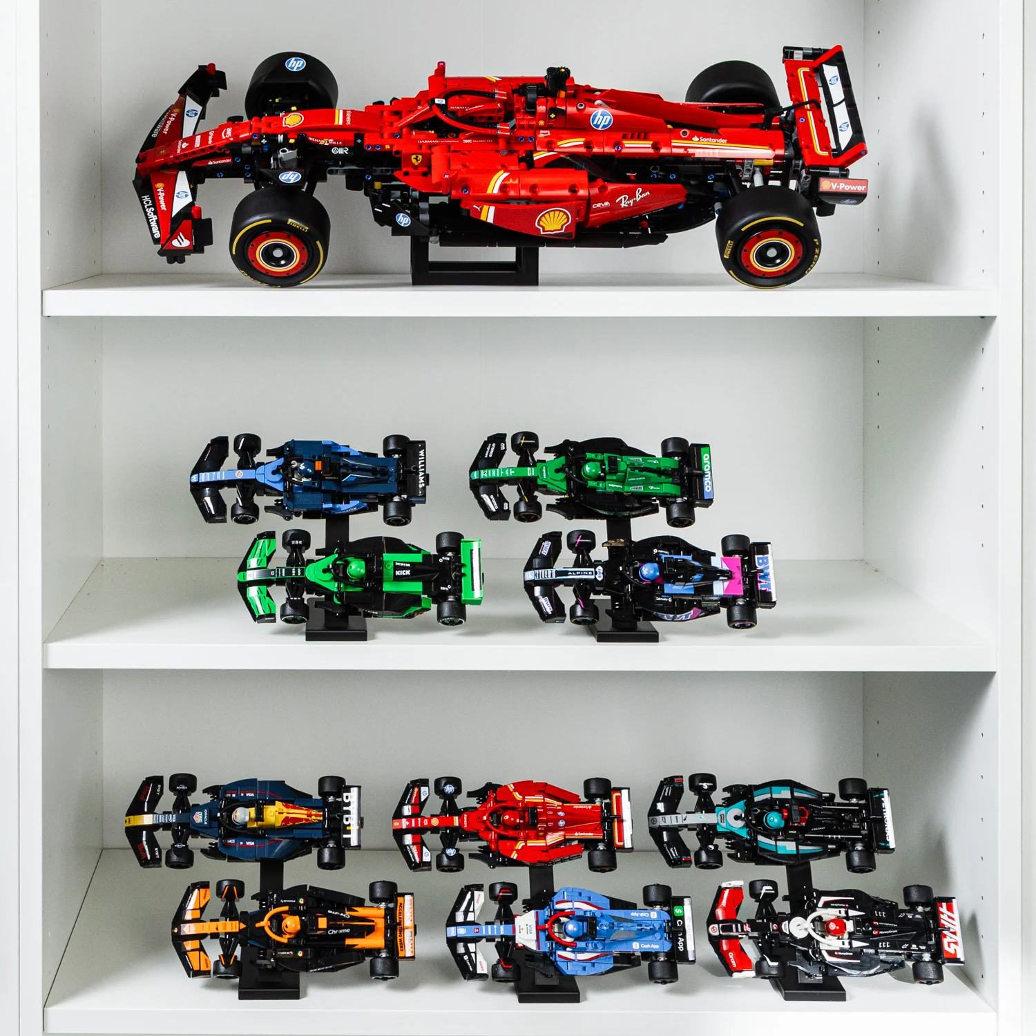 Brickify Speed Champions F1 Display Stands (5-Pack) – Compatible with LEGO Formula 1 Sets 76906 to 76919 – Holds 10 Cars – Vertical Display Risers for Racing Car Collection - Image 6